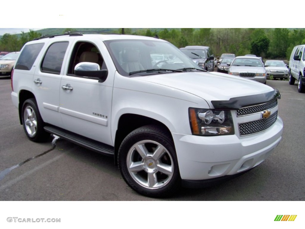 2007 Tahoe LTZ 4x4 - Summit White / Light Cashmere/Ebony photo #3