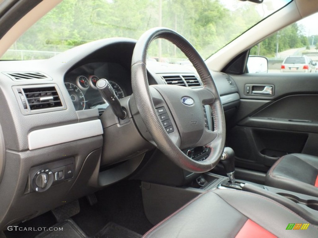 2009 Fusion SEL V6 - Vapor Silver Metallic / Charcoal Black/Red Accents photo #29