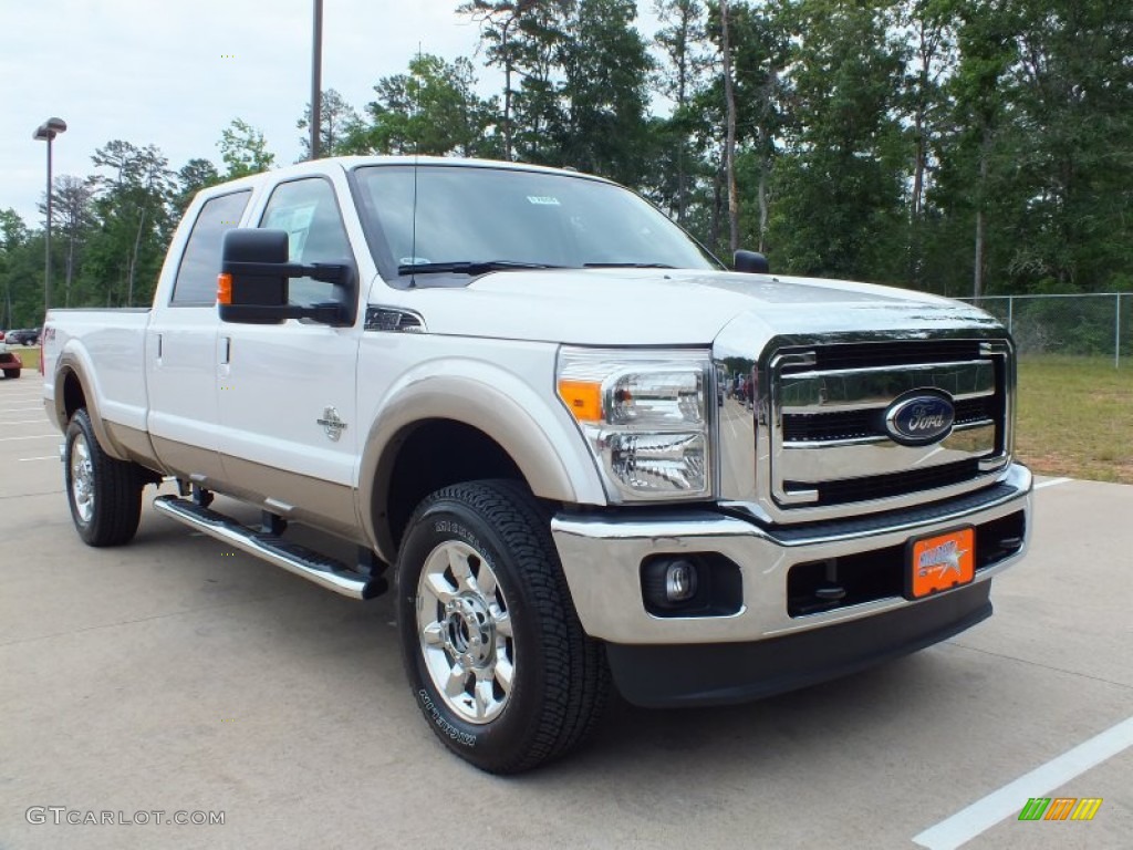 White Platinum Metallic Tri-Coat Ford F350 Super Duty