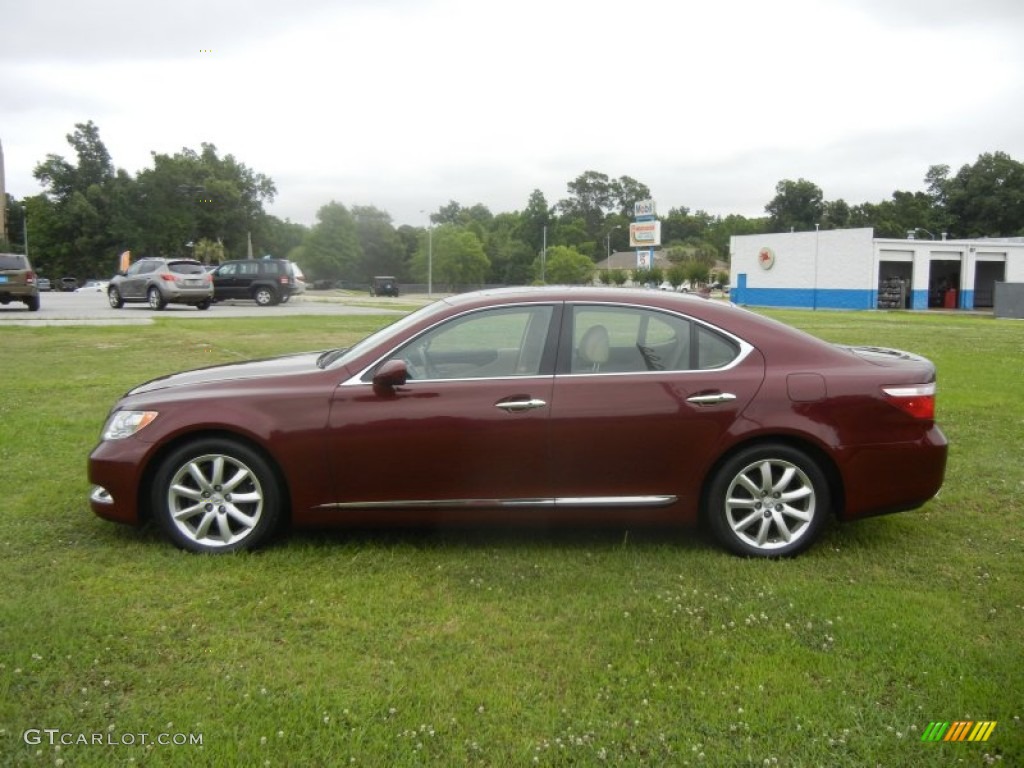 2008 LS 460 - Noble Spinel Red Mica / Cashmere photo #5