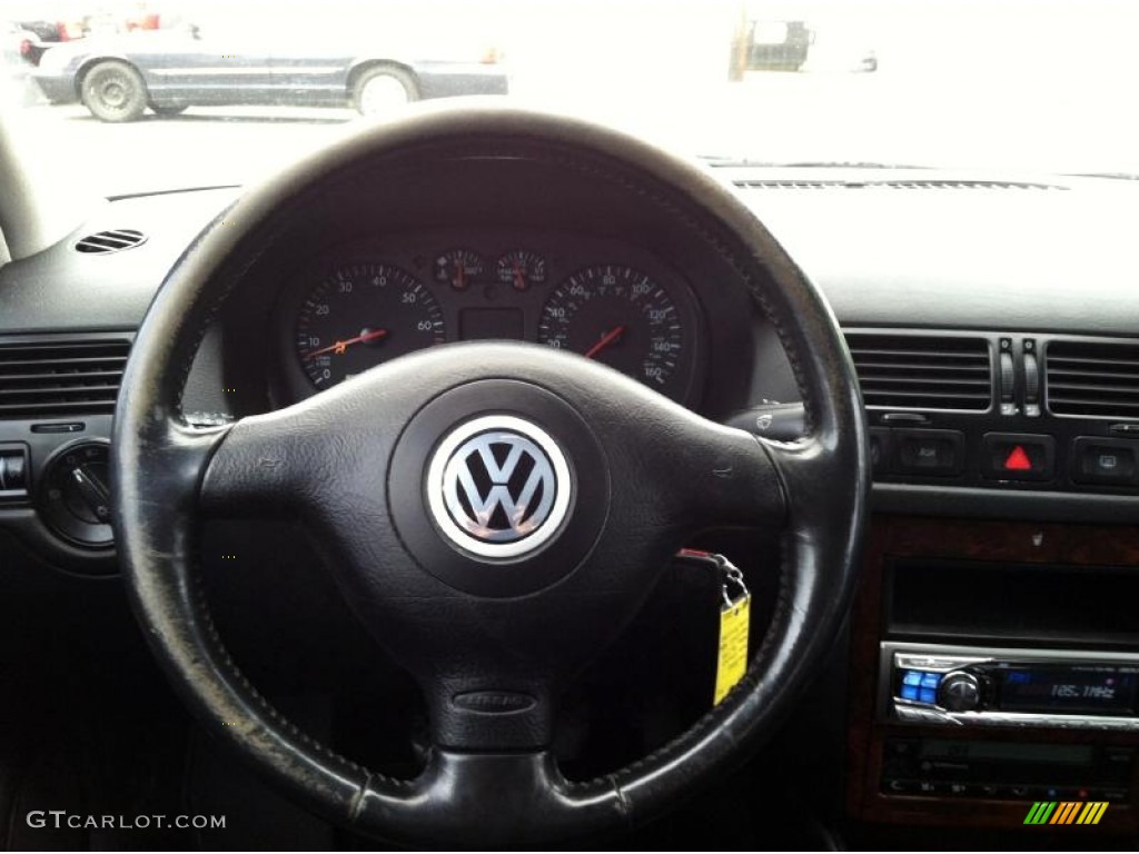2000 Volkswagen Jetta GLX VR6 Sedan Black Steering Wheel Photo #64953301