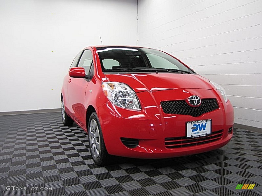 2007 Yaris 3 Door Liftback - Absolutely Red / Dark Charcoal photo #1