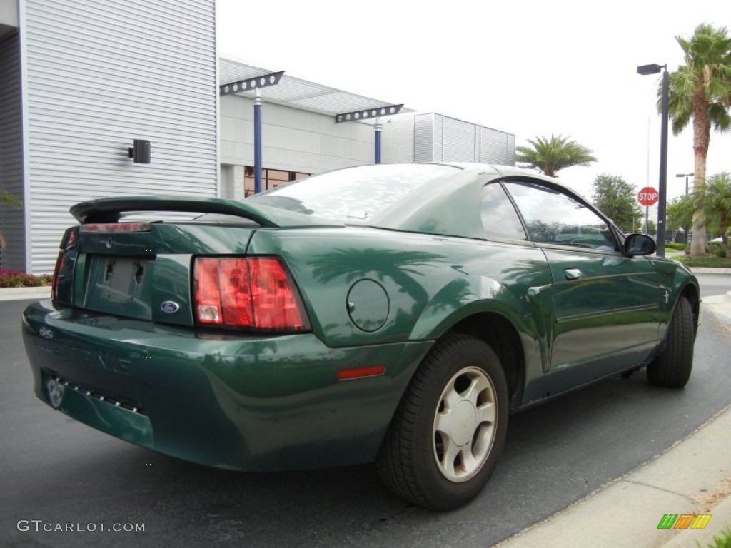 2000 Mustang V6 Coupe - Amazon Green Metallic / Medium Parchment photo #6
