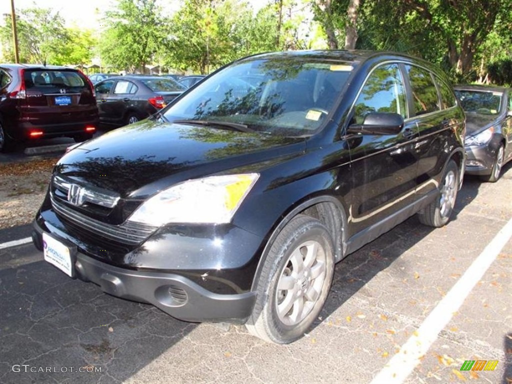 2009 CR-V EX-L 4WD - Crystal Black Pearl / Black photo #4