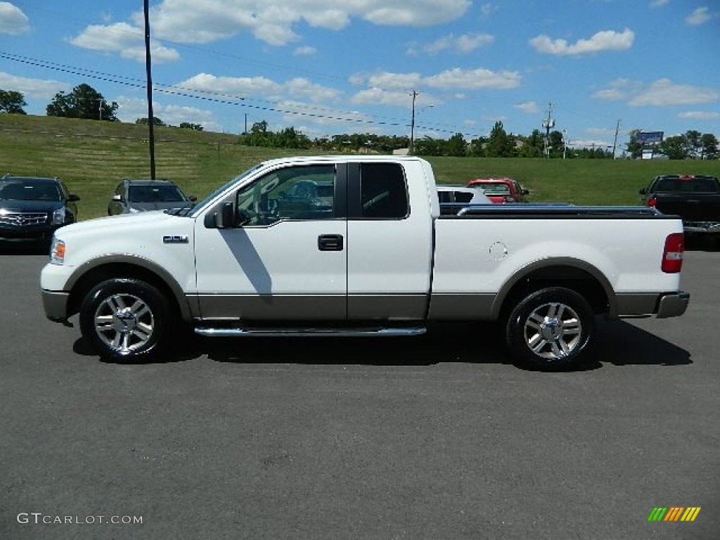 2006 F150 Lariat SuperCab - Oxford White / Tan photo #6