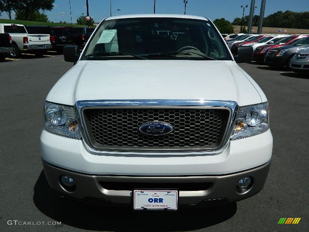 2006 F150 Lariat SuperCab - Oxford White / Tan photo #8