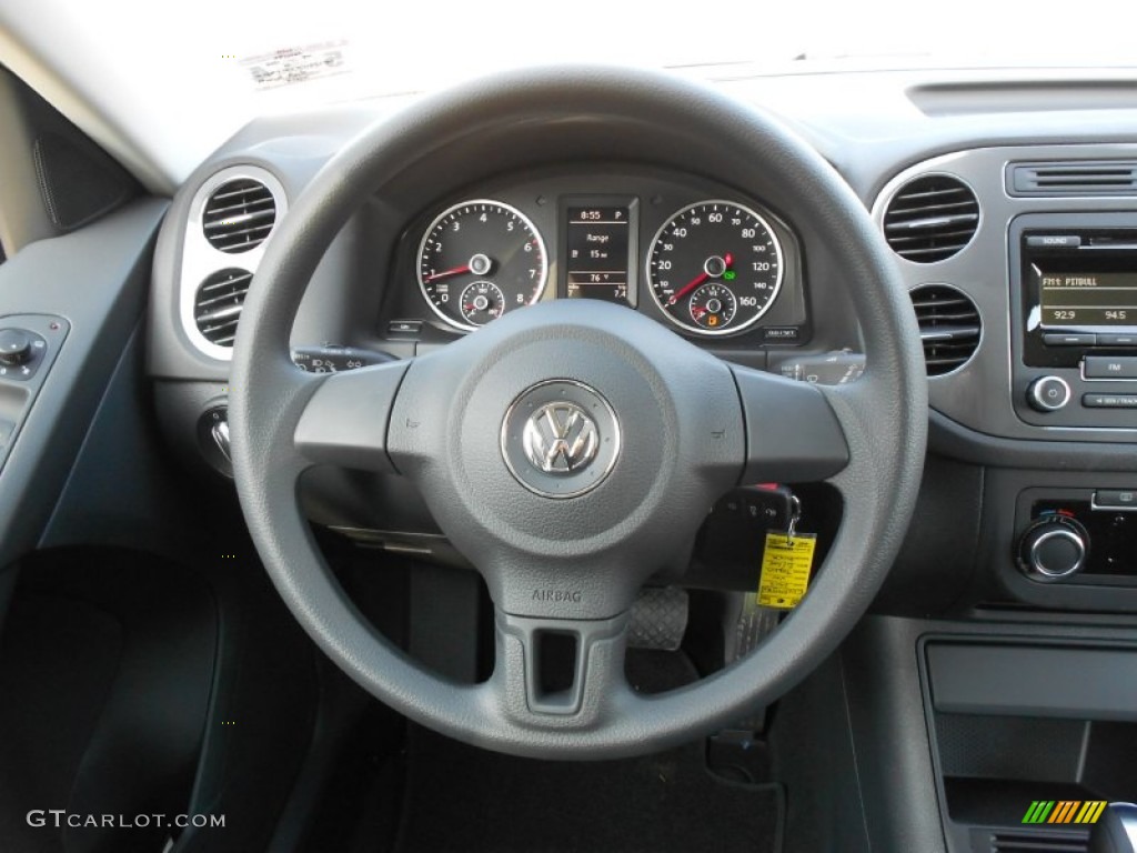 2012 Tiguan S - Deep Black Metallic / Black photo #16