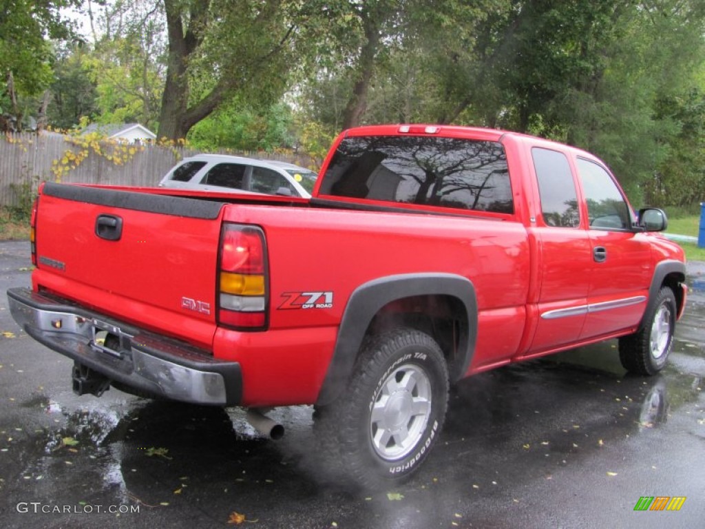 2005 Sierra 1500 SLE Extended Cab 4x4 - Fire Red / Dark Pewter photo #13