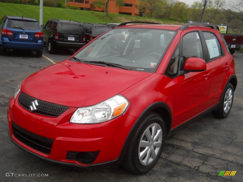 Vivid Red 2011 Suzuki SX4 Crossover AWD Exterior Photo #64970251
