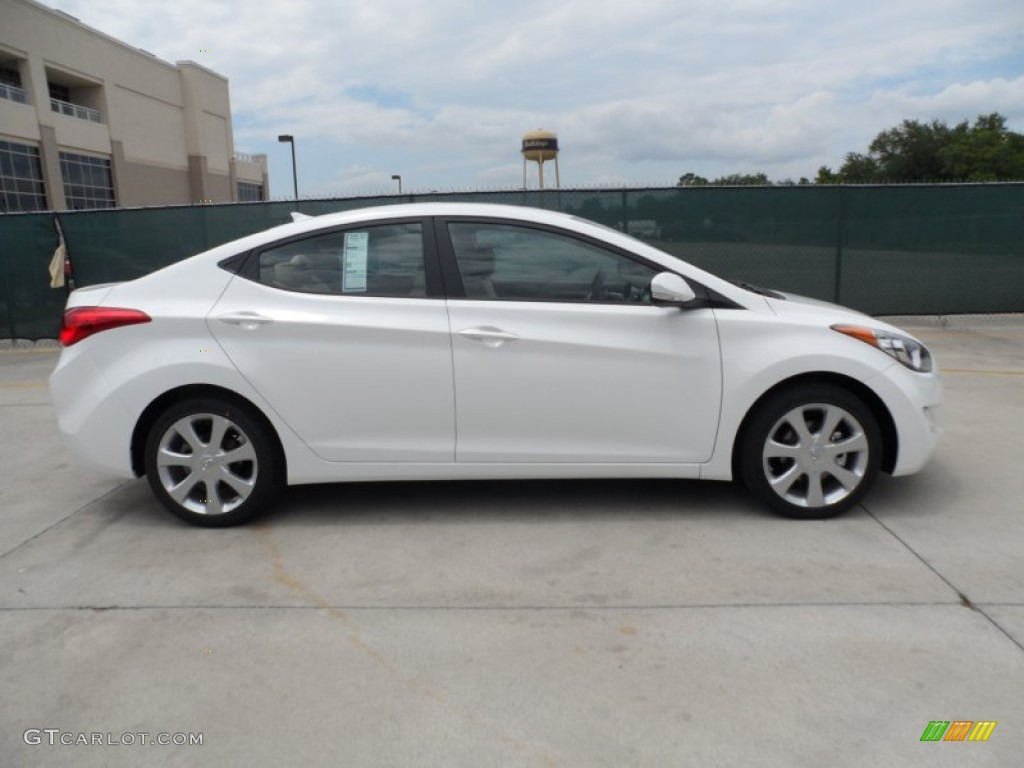 2013 Elantra Limited - Shimmering White / Beige photo #2