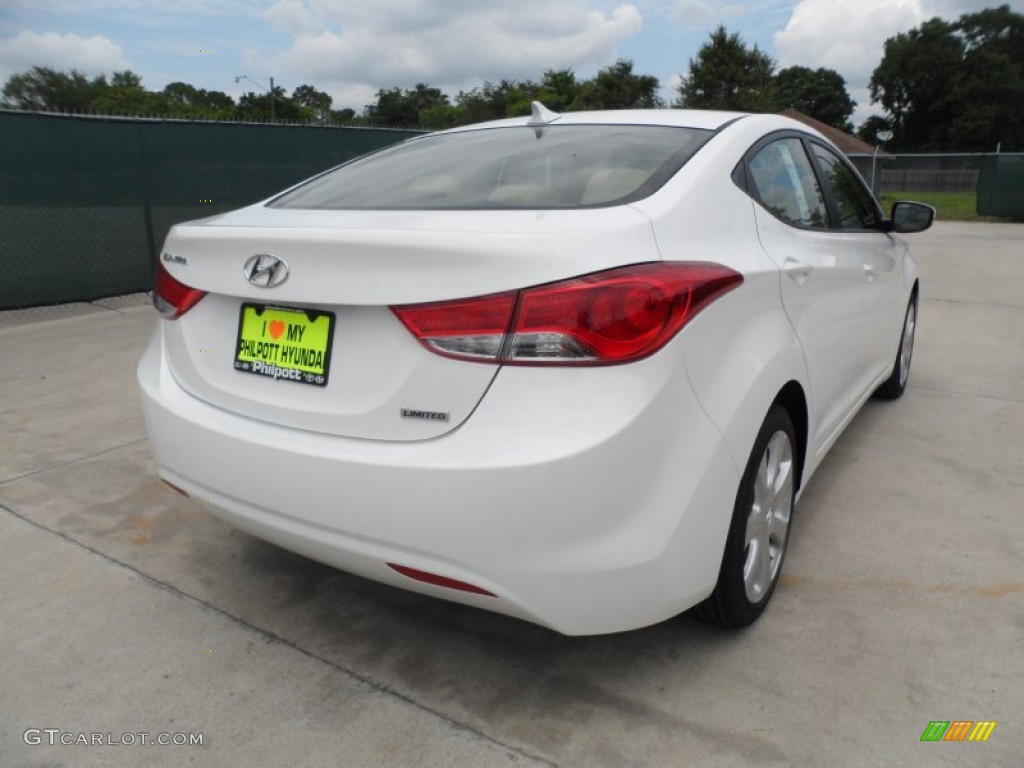 2013 Elantra Limited - Shimmering White / Beige photo #3