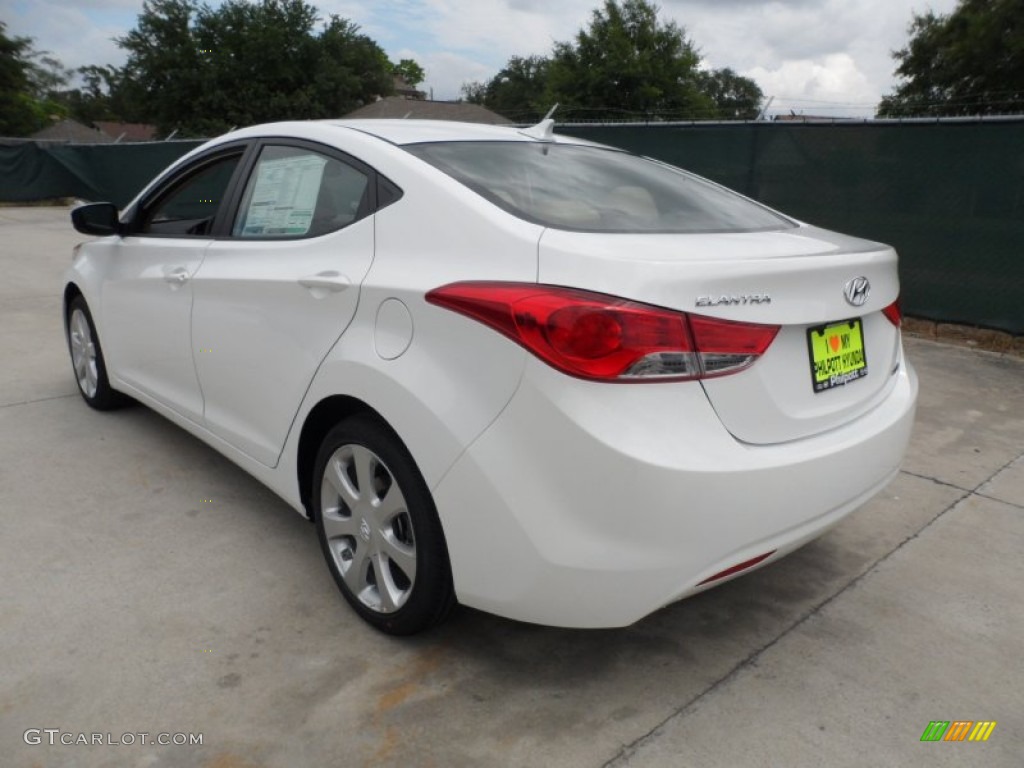 2013 Elantra Limited - Shimmering White / Beige photo #5