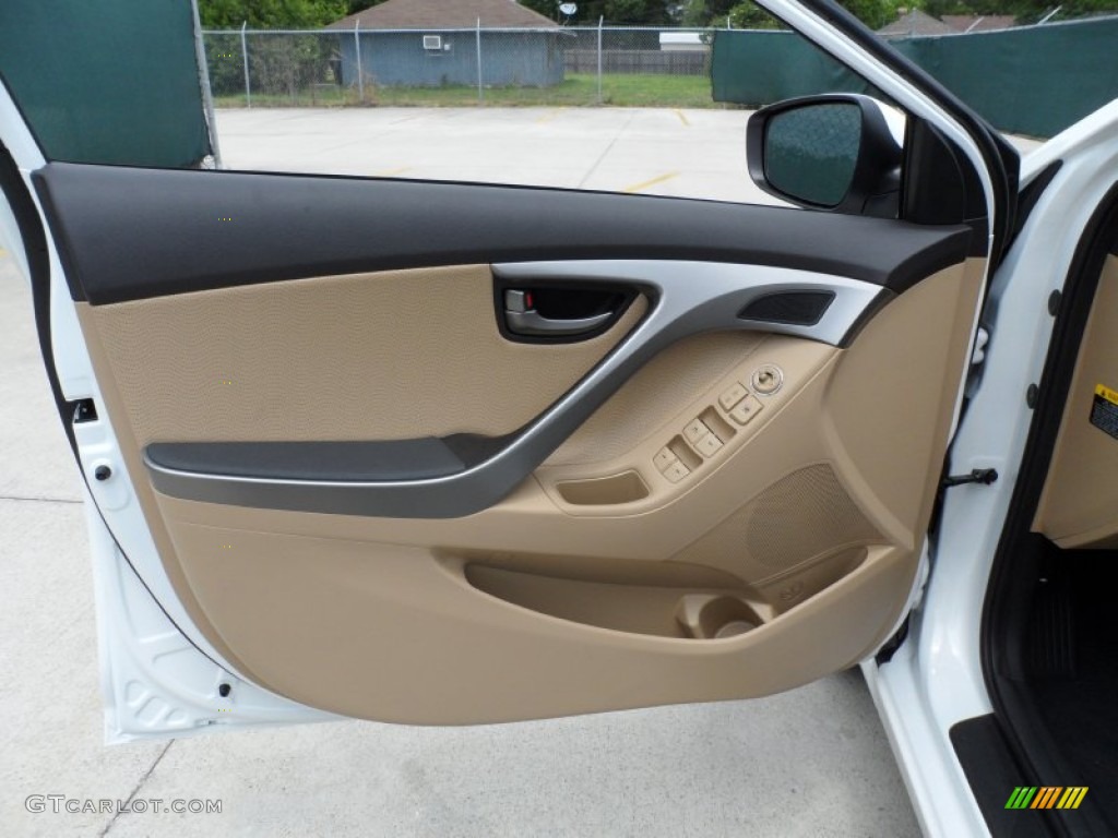 2013 Elantra Limited - Shimmering White / Beige photo #22