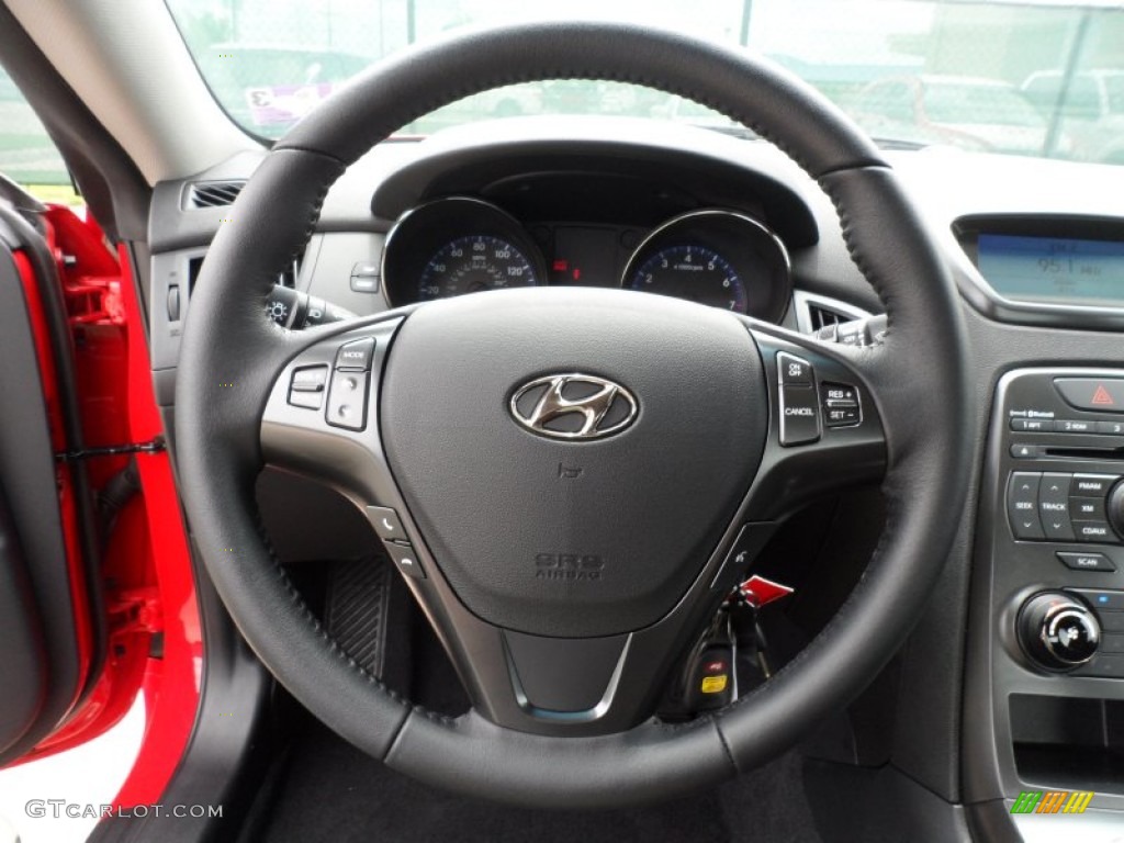 2012 Hyundai Genesis Coupe 2.0T Black Cloth Steering Wheel Photo #64973827
