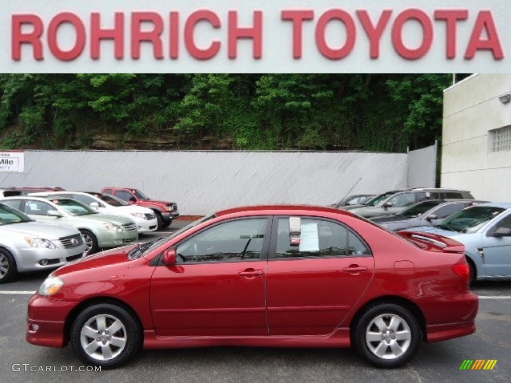 2008 Corolla S - Impulse Red Pearl / Dark Charcoal photo #1