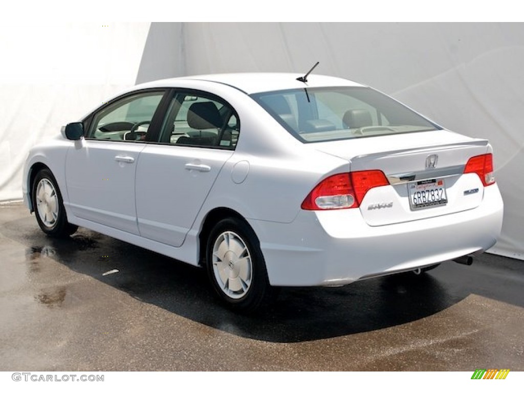 2010 Civic Hybrid Sedan - Spectrum White Pearl / Blue photo #2