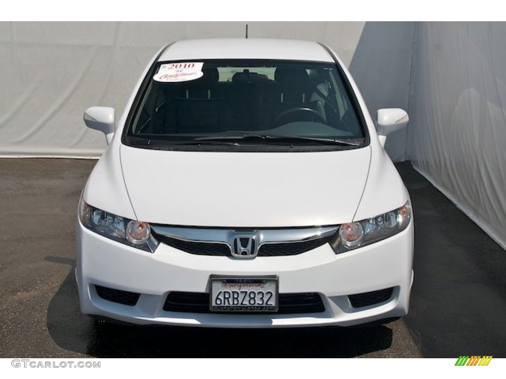 2010 Civic Hybrid Sedan - Spectrum White Pearl / Blue photo #7