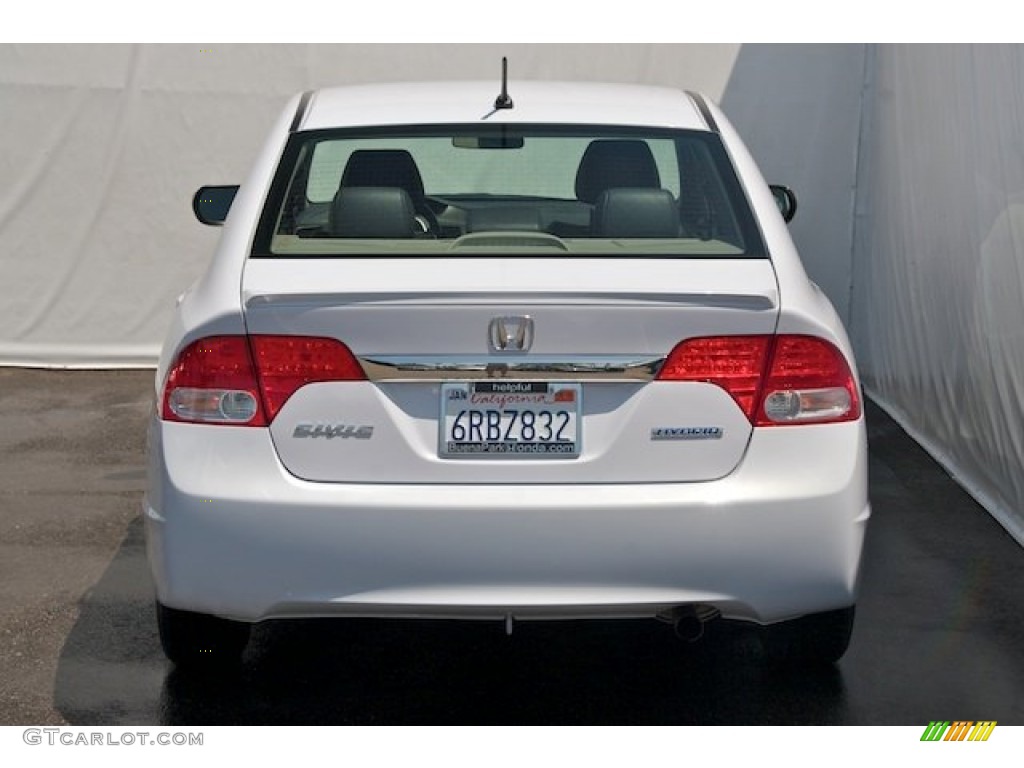 2010 Civic Hybrid Sedan - Spectrum White Pearl / Blue photo #9