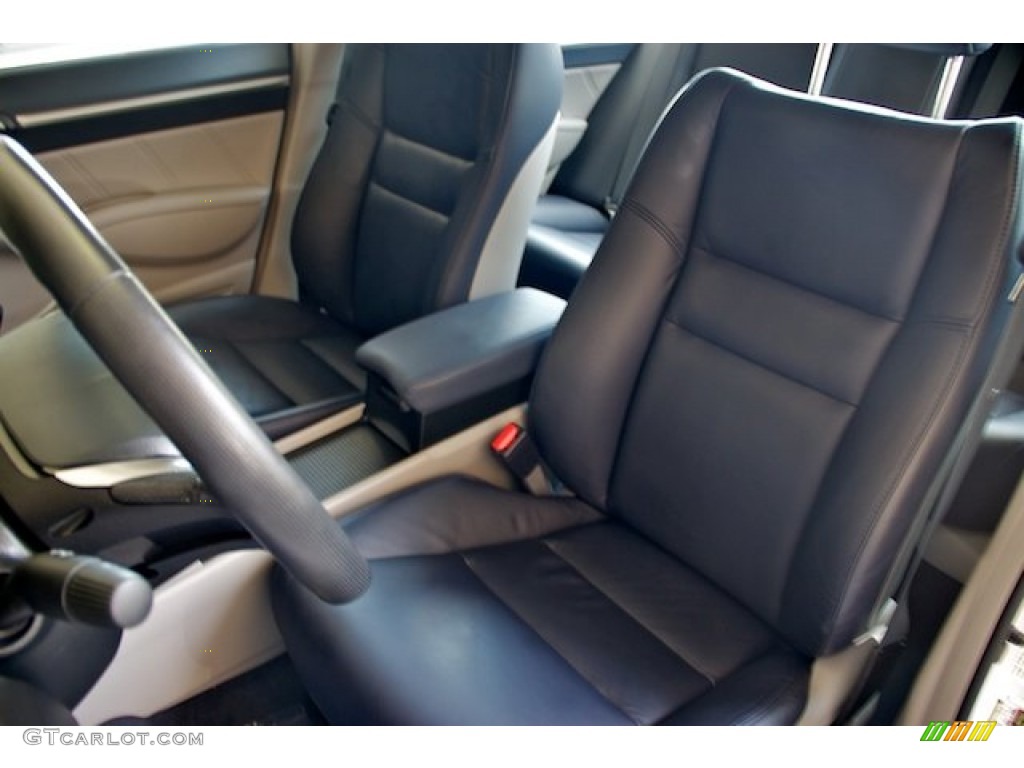 2010 Civic Hybrid Sedan - Spectrum White Pearl / Blue photo #14