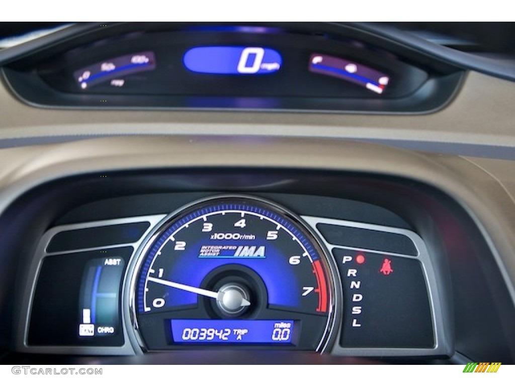 2010 Civic Hybrid Sedan - Spectrum White Pearl / Blue photo #23