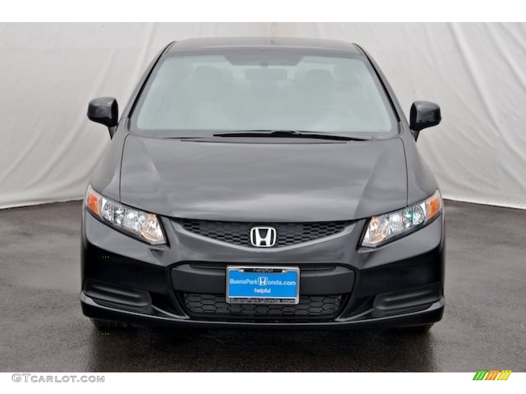 2012 Civic EX Coupe - Crystal Black Pearl / Gray photo #2