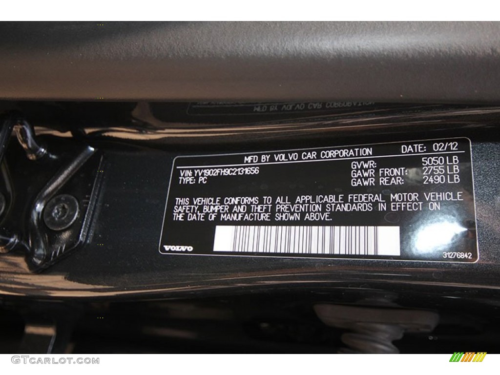 2012 S60 T6 AWD - Saville Grey Metallic / Off Black/Anthracite Black photo #6