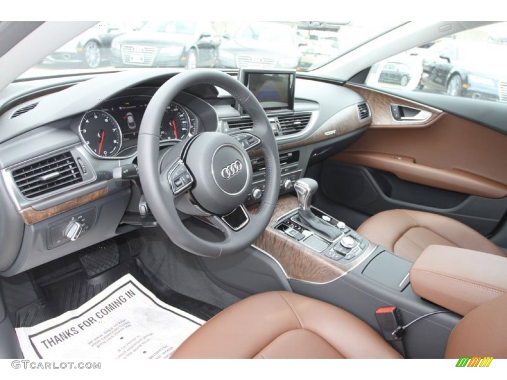 2012 A7 3.0T quattro Premium Plus - Ibis White / Nougat Brown photo #12