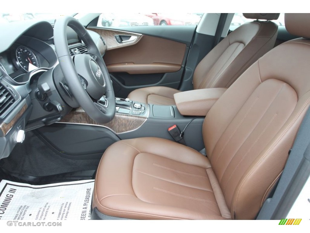 2012 A7 3.0T quattro Premium Plus - Ibis White / Nougat Brown photo #13