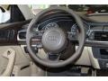 2012 Audi A6 Velvet Beige Interior Steering Wheel Photo