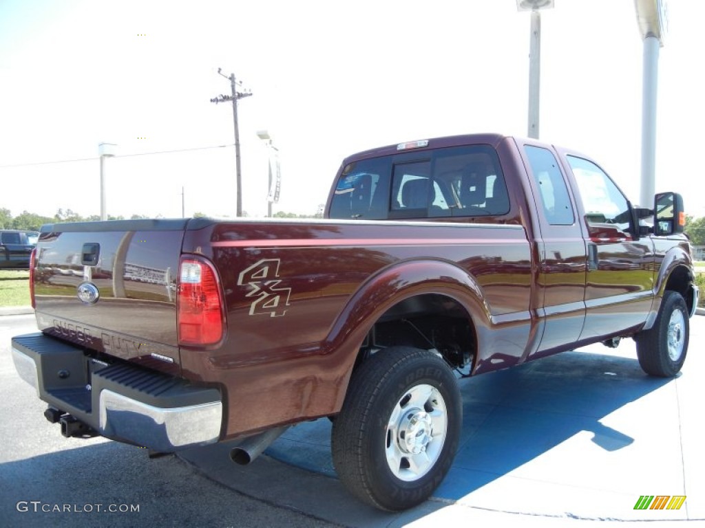 2012 F250 Super Duty XLT SuperCab 4x4 - Autumn Red Metallic / Adobe photo #3