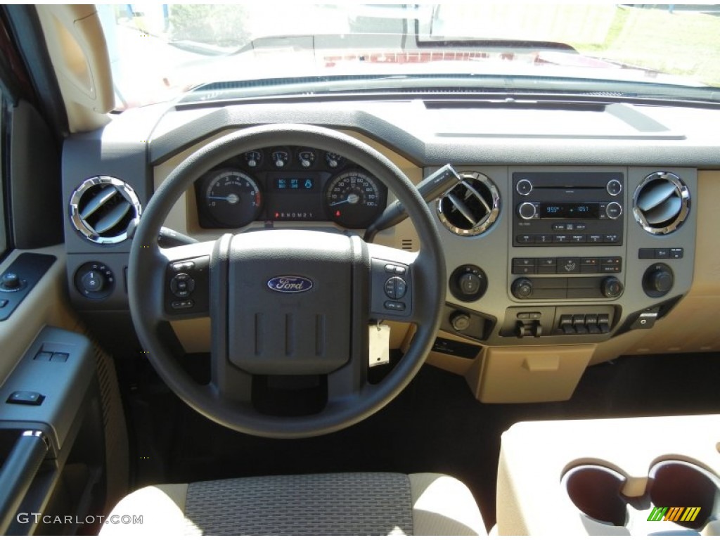 2012 F250 Super Duty XLT SuperCab 4x4 - Autumn Red Metallic / Adobe photo #7