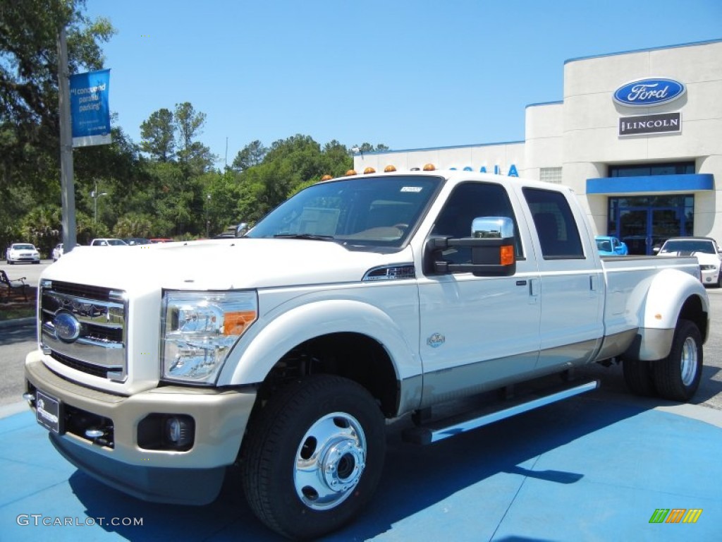 2012 F350 Super Duty King Ranch Crew Cab 4x4 Dually - Oxford White / Chaparral Leather photo #1
