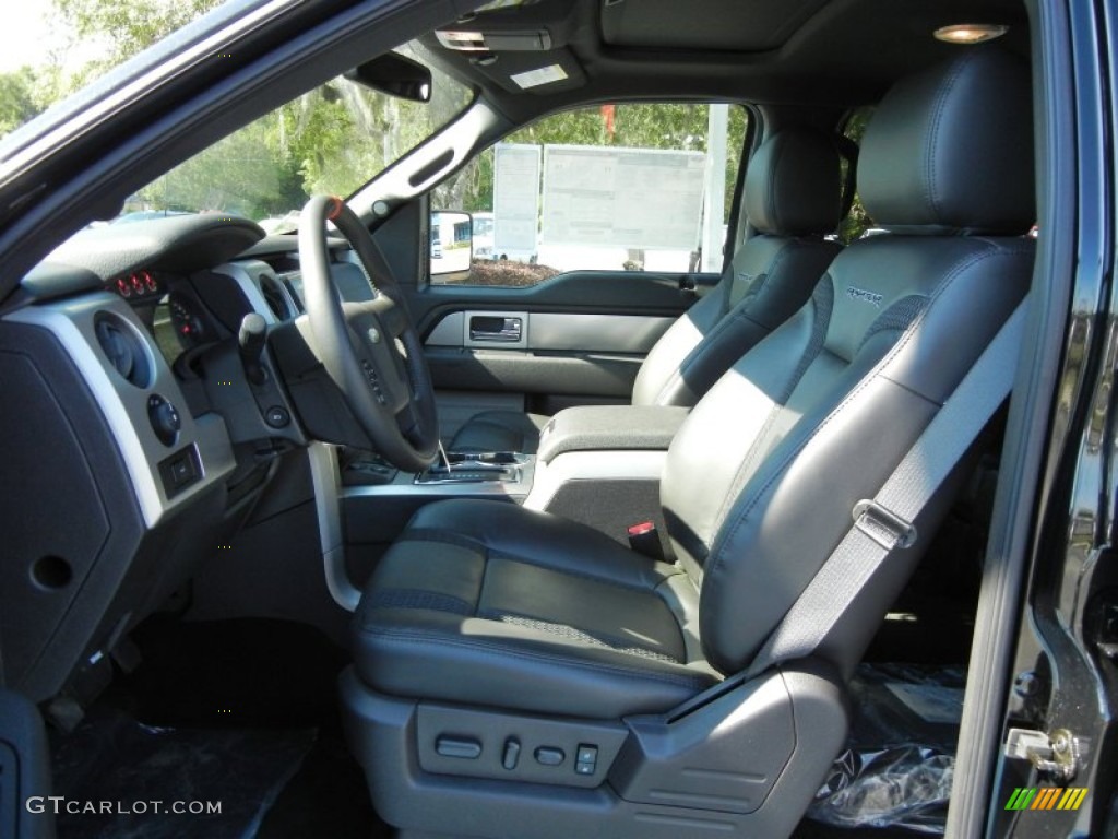 Raptor Black Leather/Cloth Interior 2012 Ford F150 SVT Raptor SuperCrew 4x4 Photo #64994327