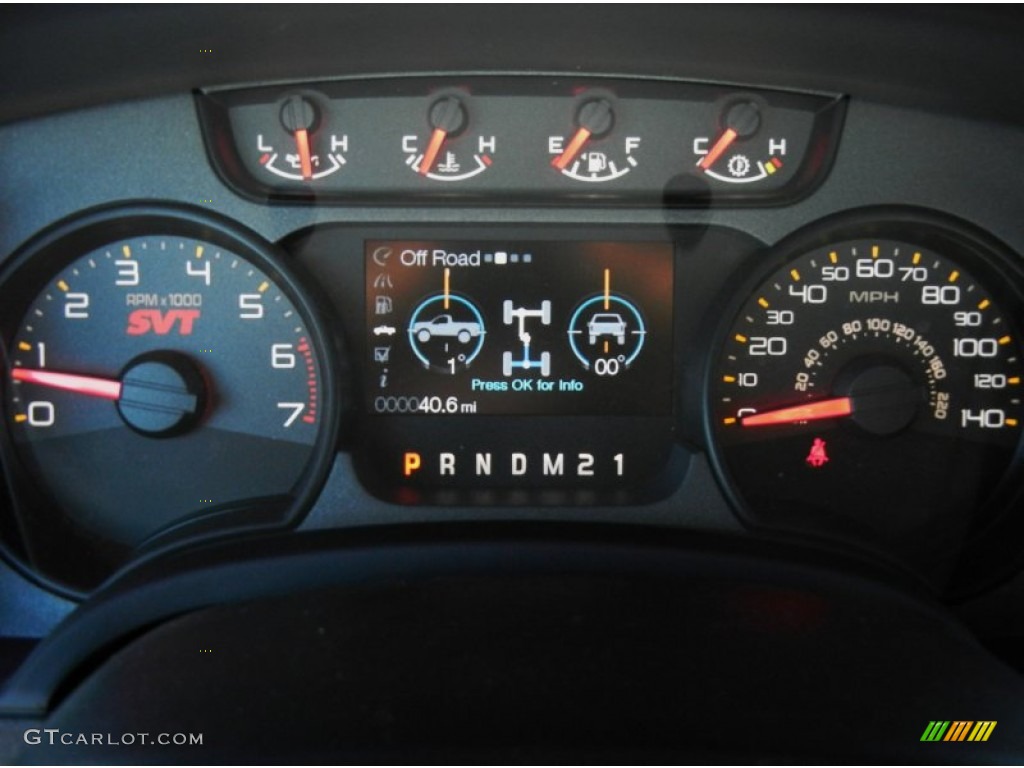 2012 Ford F150 SVT Raptor SuperCrew 4x4 Gauges Photo #64994360