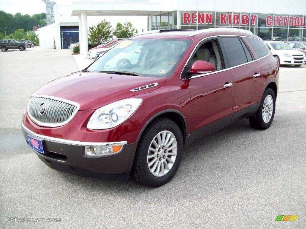 2008 Enclave CXL AWD - Red Jewel / Titanium/Dark Titanium photo #11