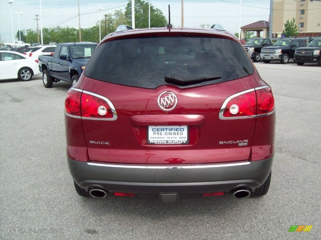 2008 Enclave CXL AWD - Red Jewel / Titanium/Dark Titanium photo #14