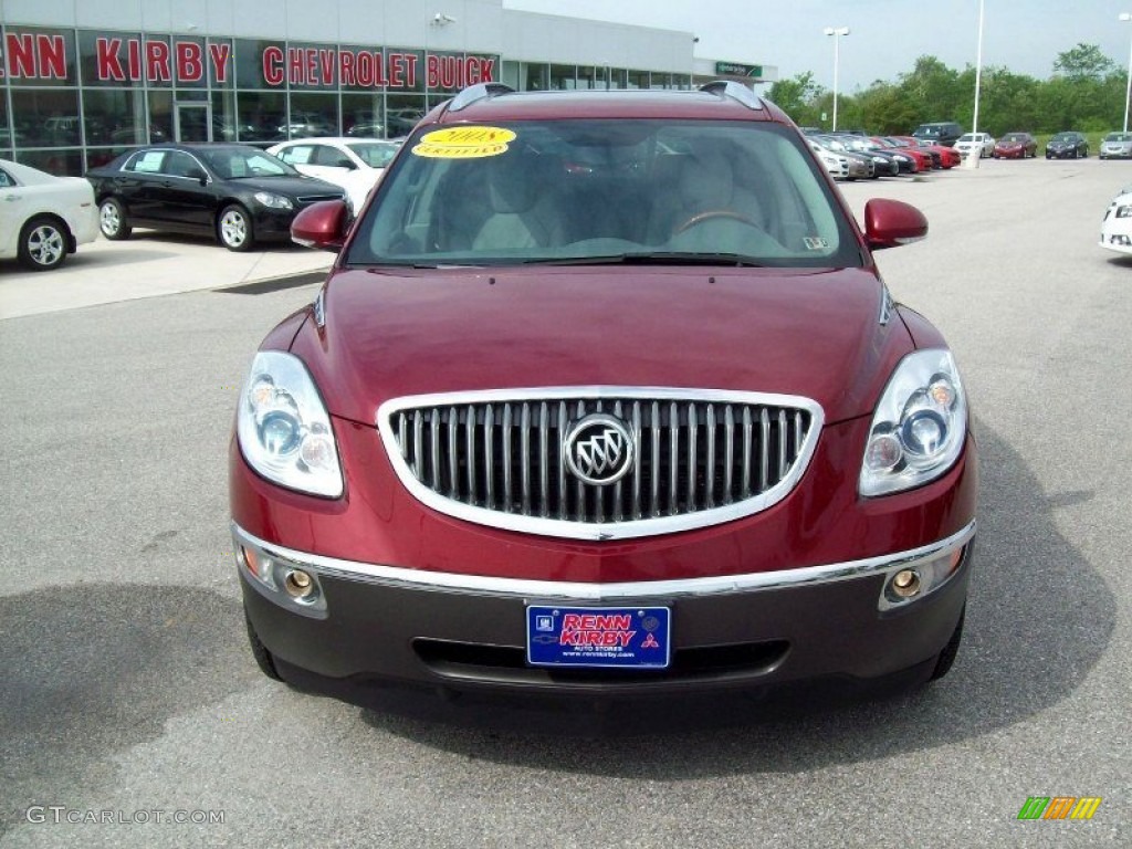 2008 Enclave CXL AWD - Red Jewel / Titanium/Dark Titanium photo #15