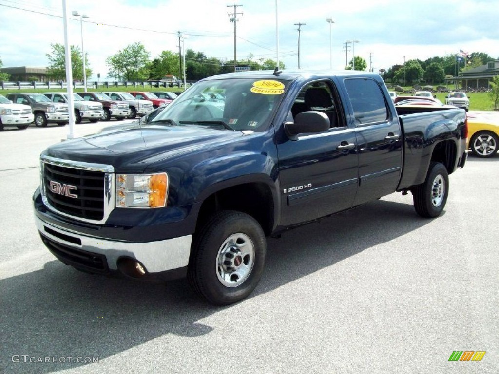 2009 Sierra 2500HD SLT Crew Cab 4x4 - Midnight Blue Metallic / Ebony photo #11