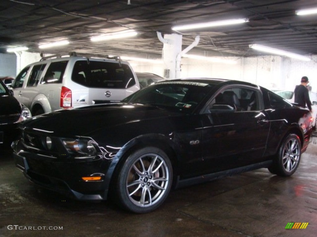 2011 Mustang GT Premium Coupe - Ebony Black / Charcoal Black/Grabber Blue photo #1
