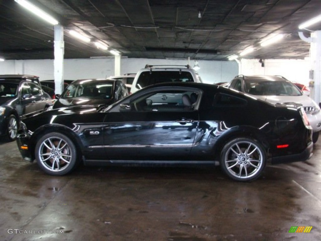 2011 Mustang GT Premium Coupe - Ebony Black / Charcoal Black/Grabber Blue photo #3