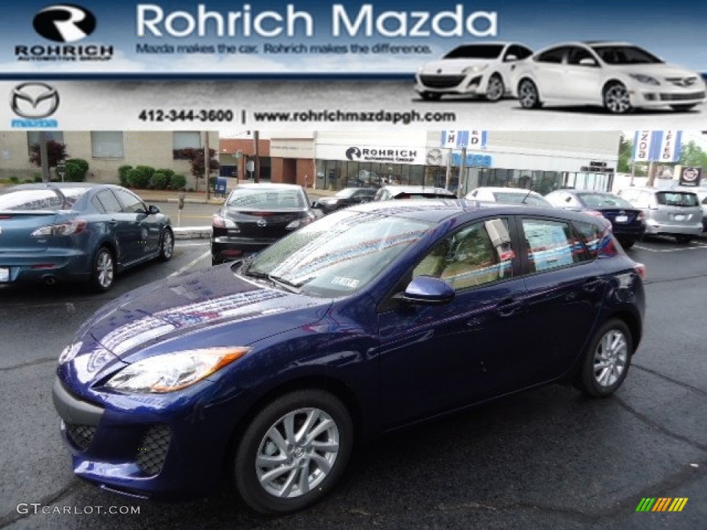 2012 MAZDA3 i Touring 5 Door - Indigo Lights Mica / Dune Beige photo #1