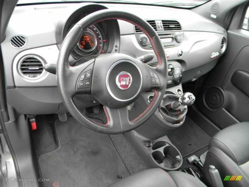 2012 Fiat 500 Sport Prima Edizione Sport Tessuto Nero/Nero (Black/Black) Steering Wheel Photo #64998083