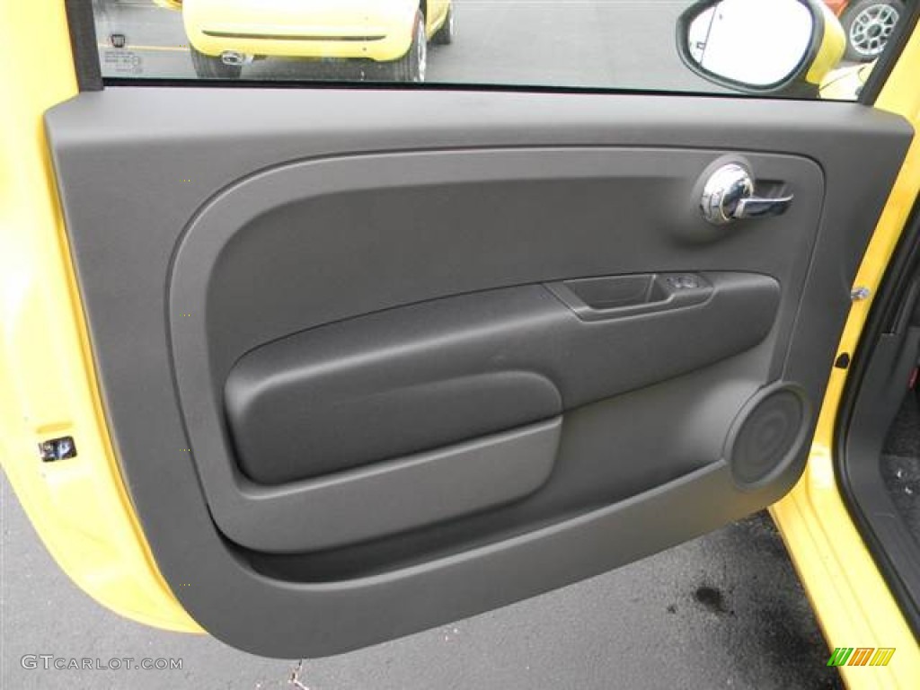 2012 Fiat 500 c cabrio Pop Tessuto Grigio/Avorio (Grey/Ivory) Door Panel Photo #64999439