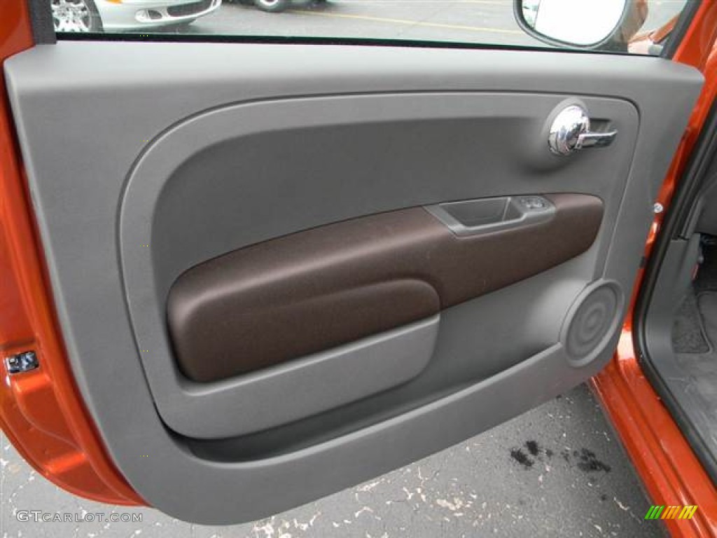 2012 Fiat 500 c cabrio Pop Tessuto Grigio/Avorio (Grey/Ivory) Door Panel Photo #64999607