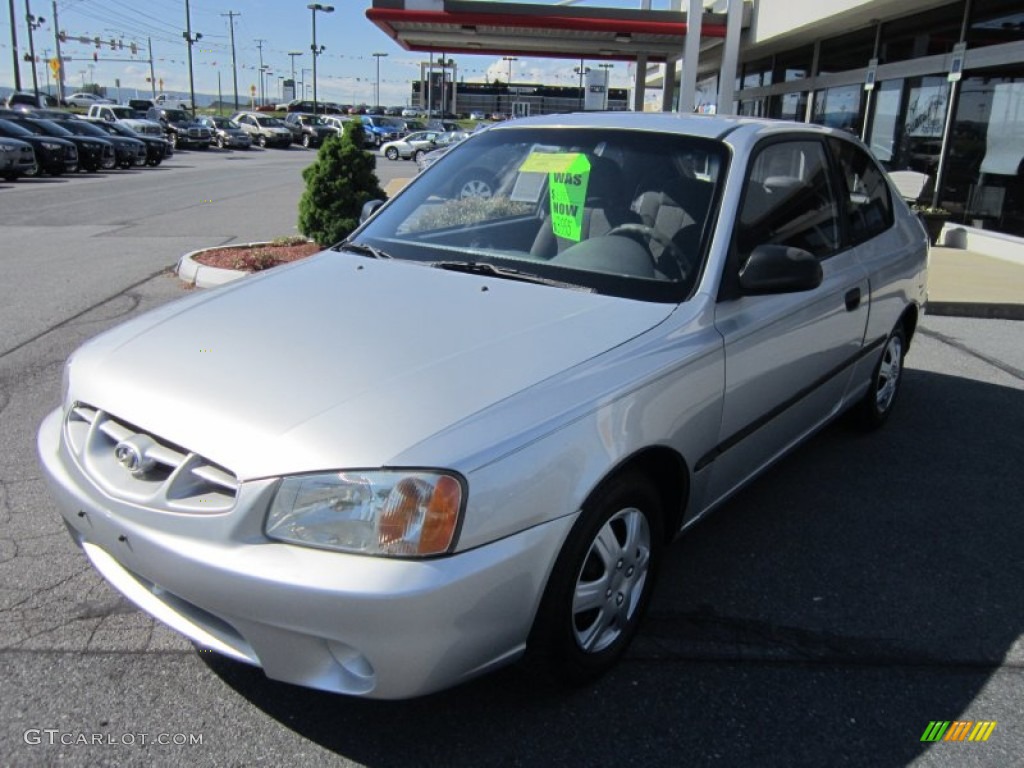 2001 Accent L Coupe - Silver Mist / Gray photo #1