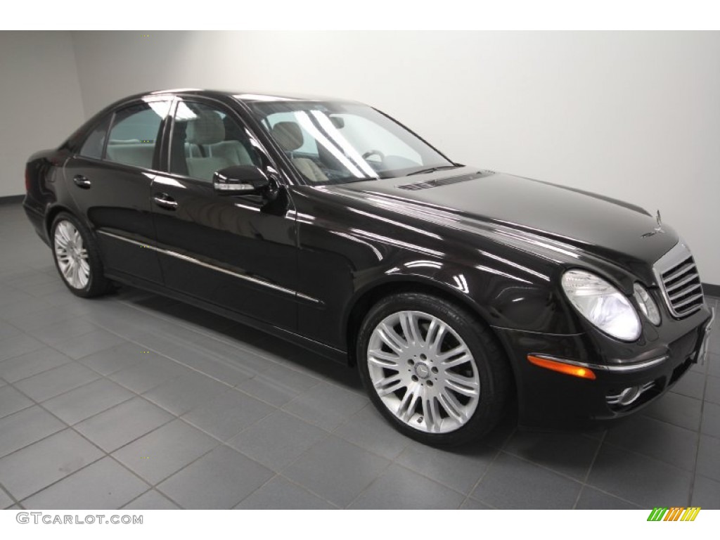 2008 E 550 Sedan - Black / Sahara Beige/Black photo #8