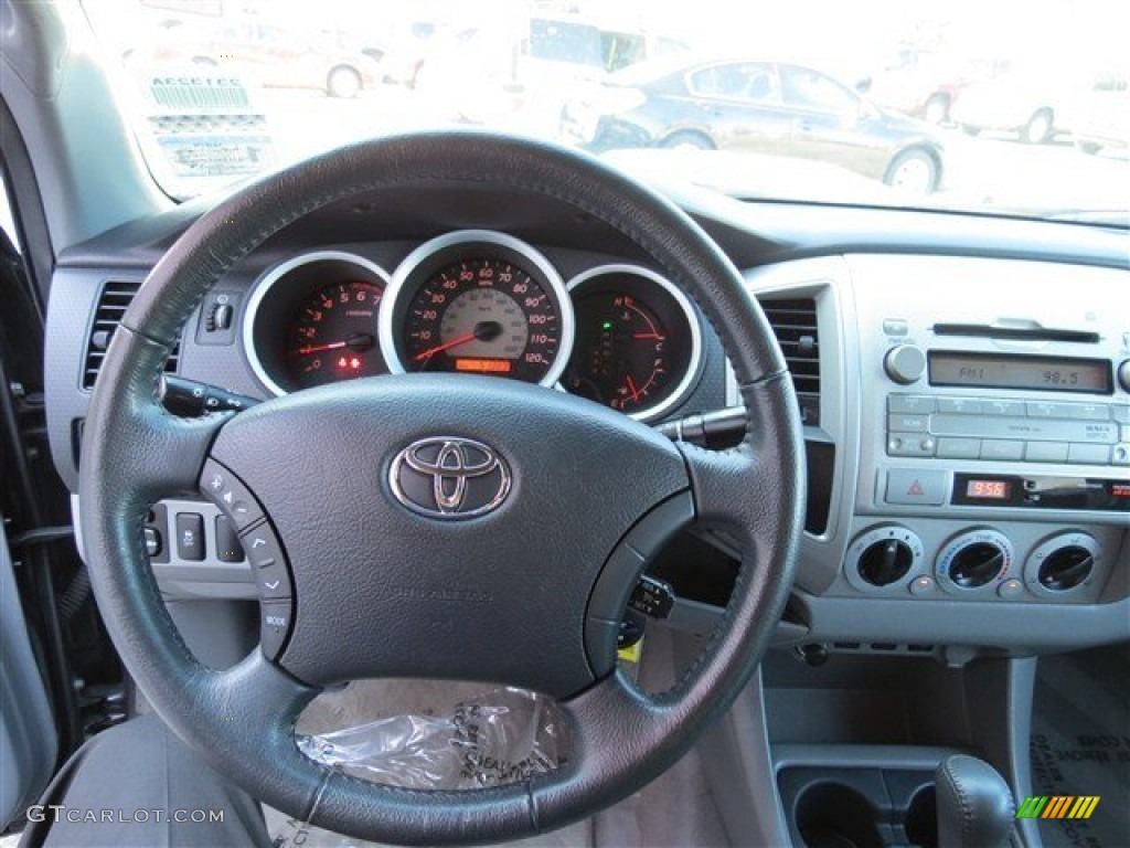 2010 Toyota Tacoma V6 SR5 TRD Sport Double Cab Graphite Steering Wheel Photo #65003175