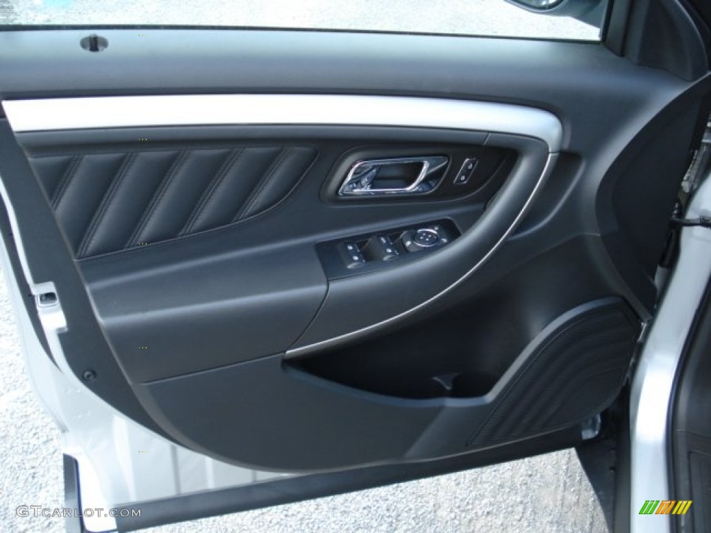 2013 Ford Taurus SEL Charcoal Black Door Panel Photo #65008191