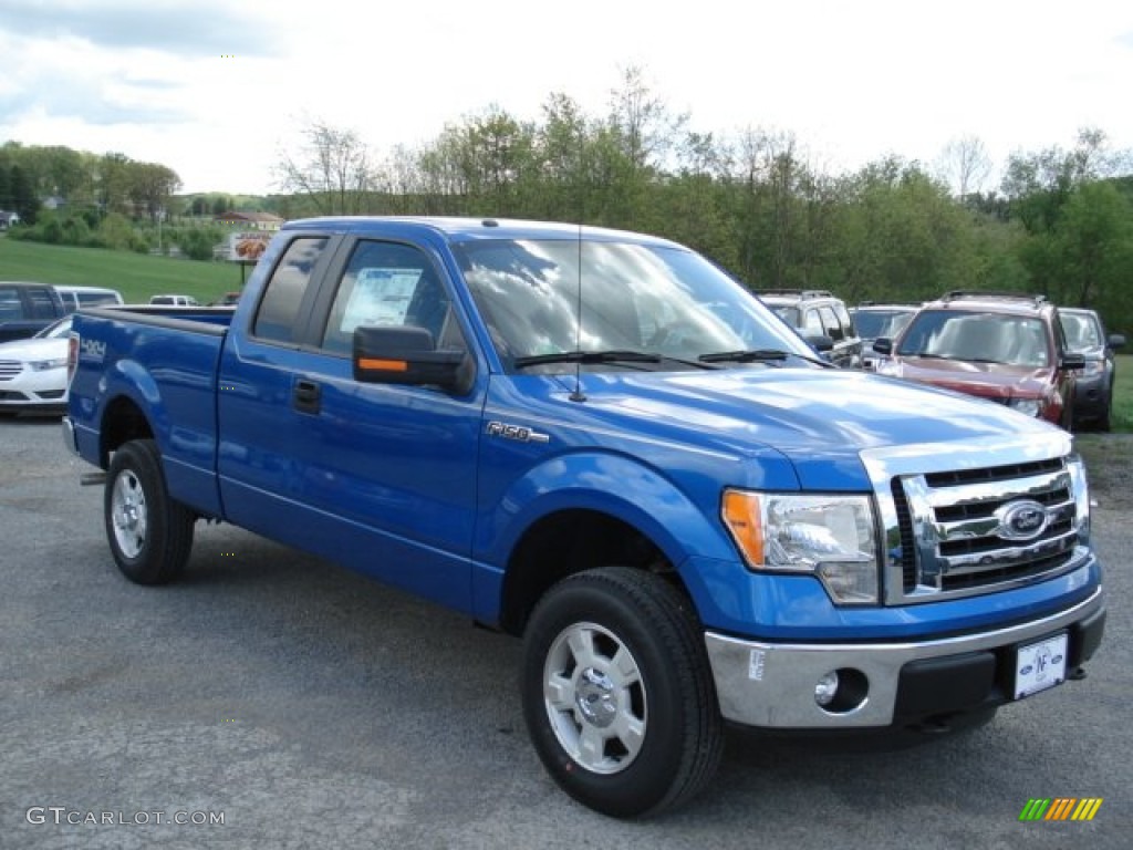 2012 F150 XLT SuperCab 4x4 - Blue Flame Metallic / Steel Gray photo #2