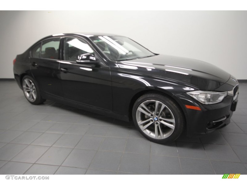 2012 3 Series 328i Sedan - Black Sapphire Metallic / Black/Red Highlight photo #1